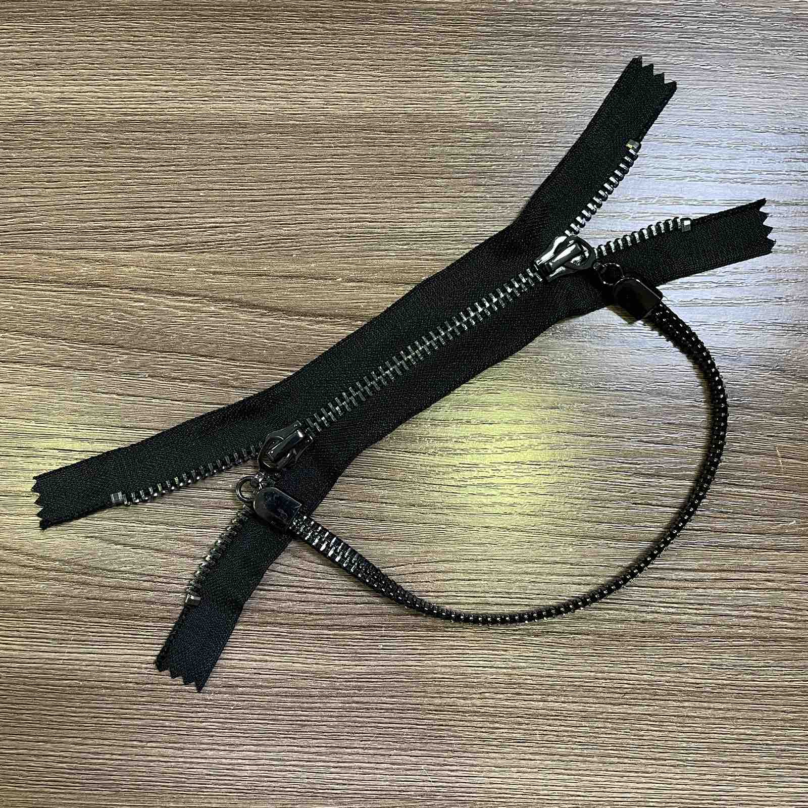 Змейка мет., с декор.подвеской, №5 18см, черн., никель блек, шт. Змейка Металл