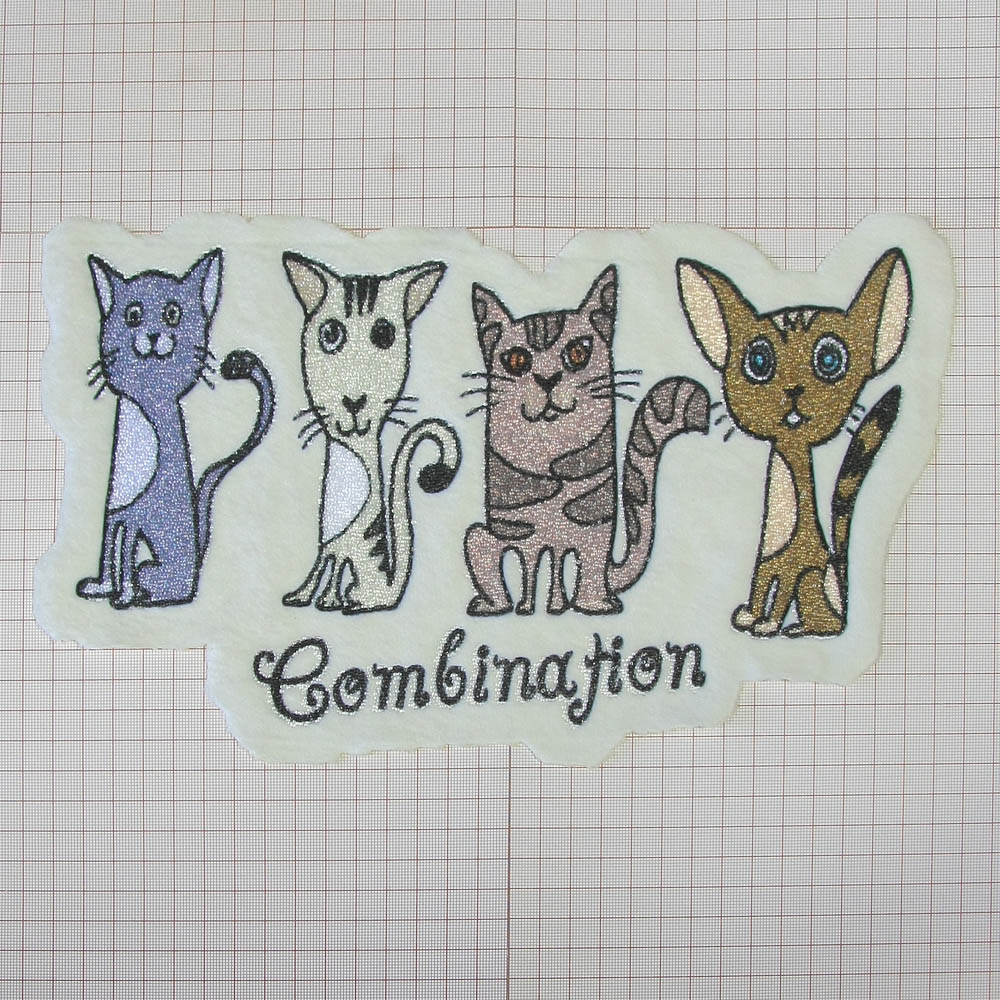 Аппликация пришивная Am6642 Котики 30*18,5см черный текст, цветной рисунок, шт. Аппликации Пришивные Постер