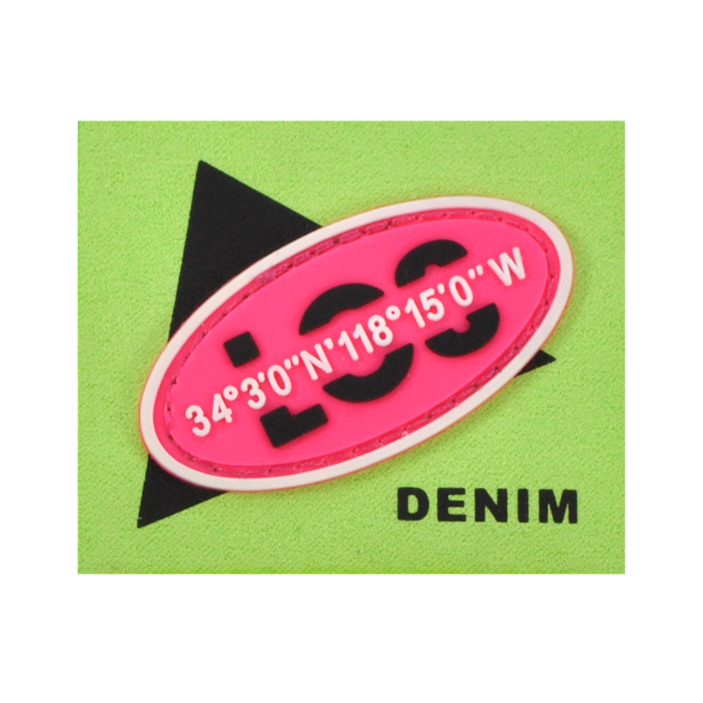 Лейба ткань и резина Denim, 5*6см, черный, белый, зеленый, розовый, шт. Лейба Ткань