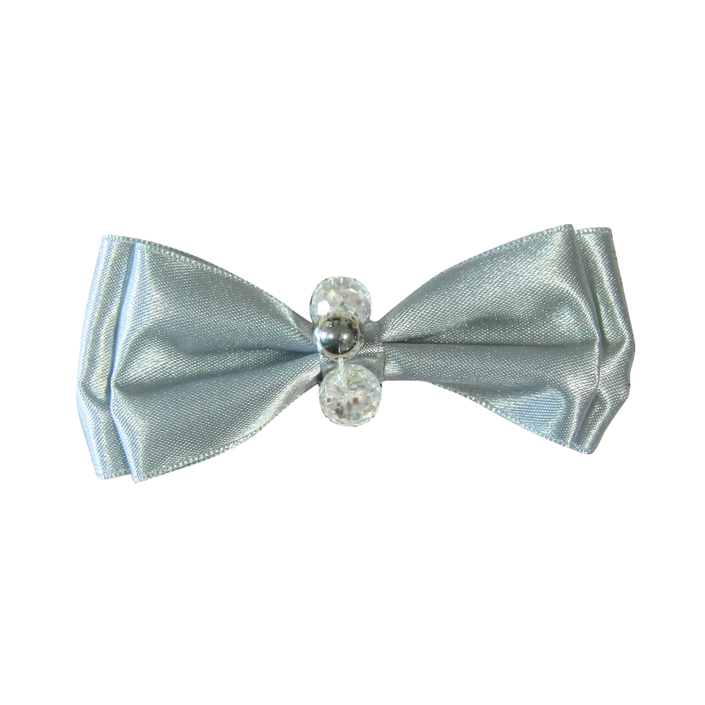Аппликация декор обувная FF-123 серый бантик Атлас, шт. Аппликации Пришивные Цветы Банты