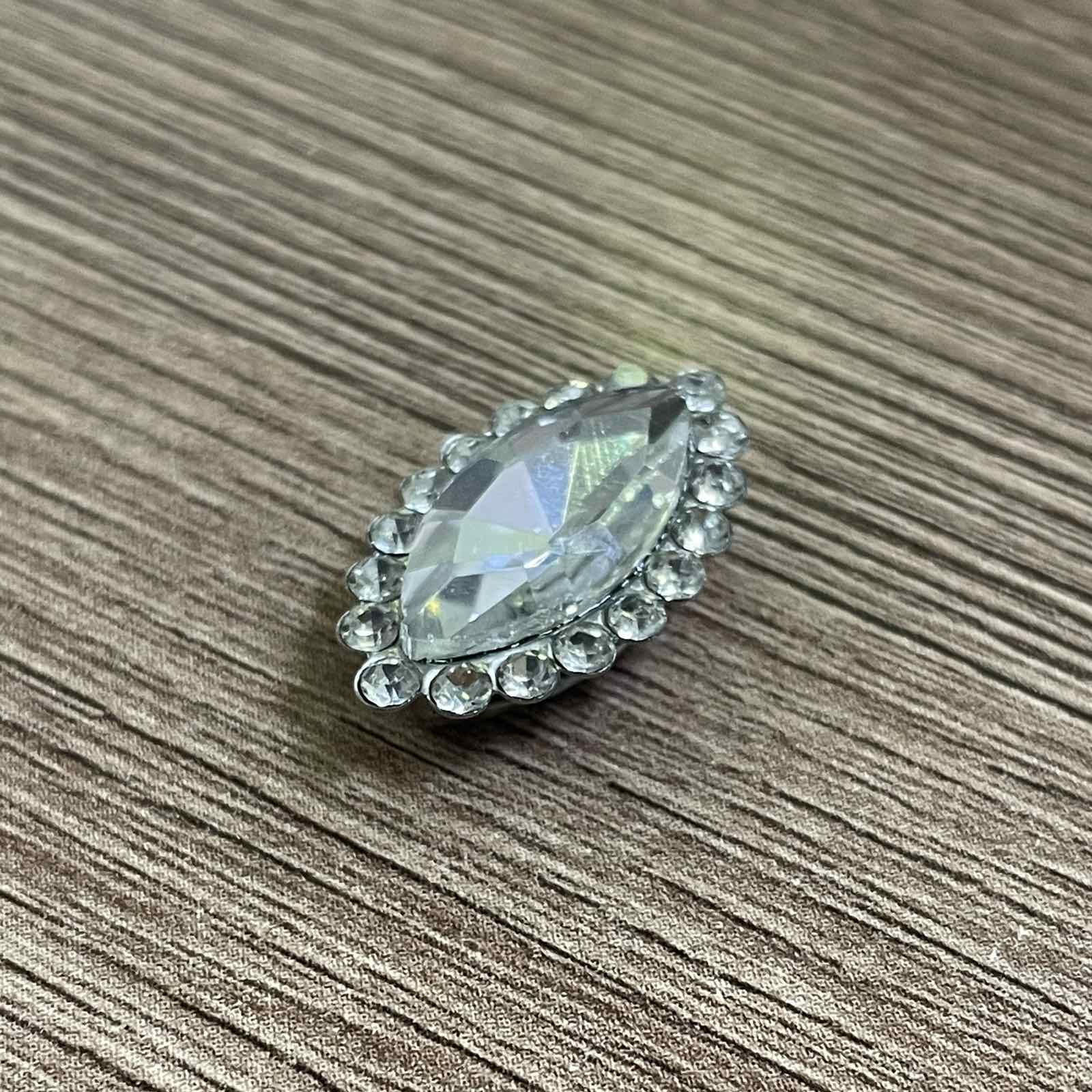 Стразы приш. в металле, оправа из камней, лодка, 7*15мм, crystal, шт. Стразы пришивные в металле