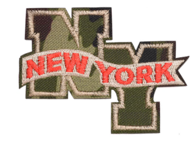 Шеврон пришивной New York, 9,8*7,4см, камуфляж, бежевый, красный, шт. Нашивка Ткань