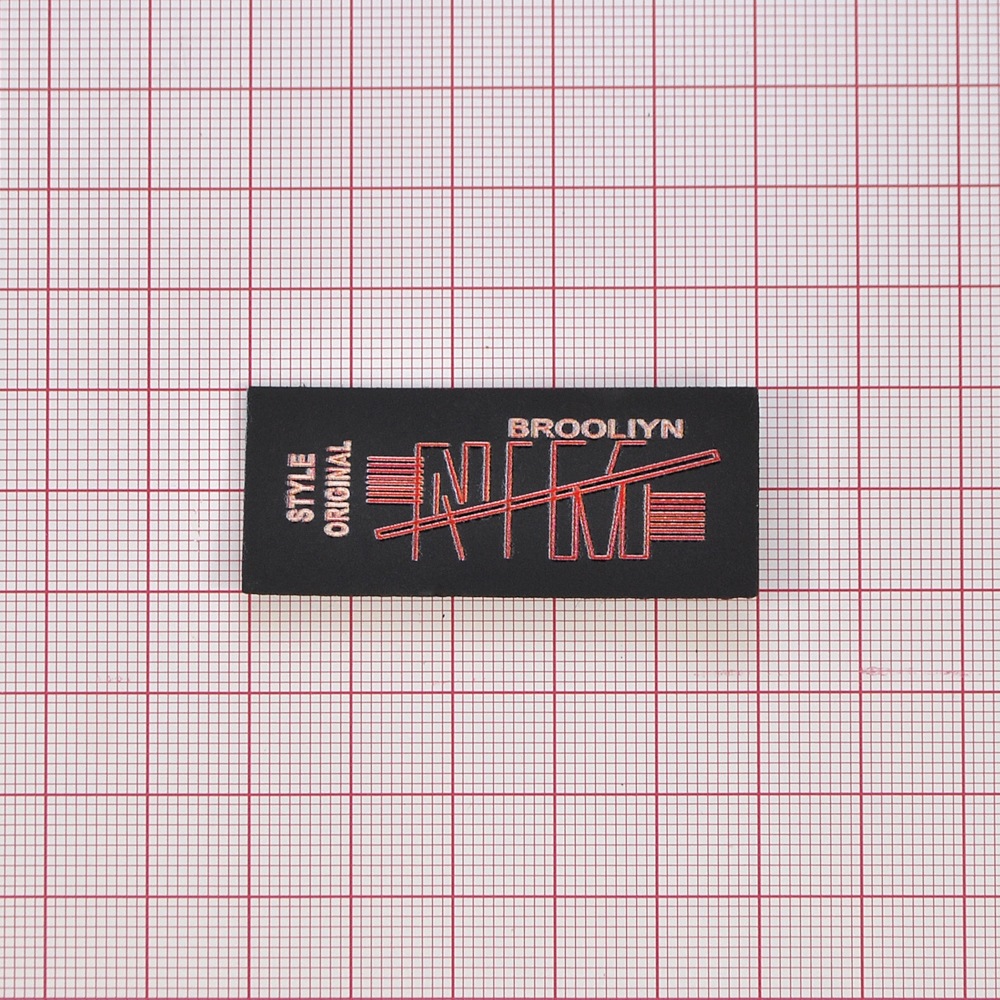 Лейба тканевая NIM, 2*5см, черный, красный, шт. Лейба Ткань