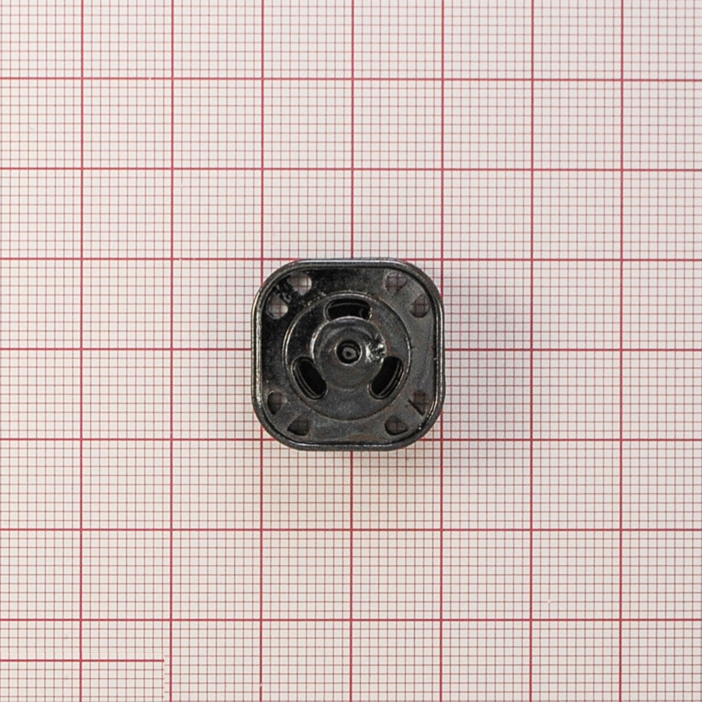 Кнопка металлическая пришивная потайная Квадрат полосы 25мм, блек никель, шт. Кнопка пришивная потайная