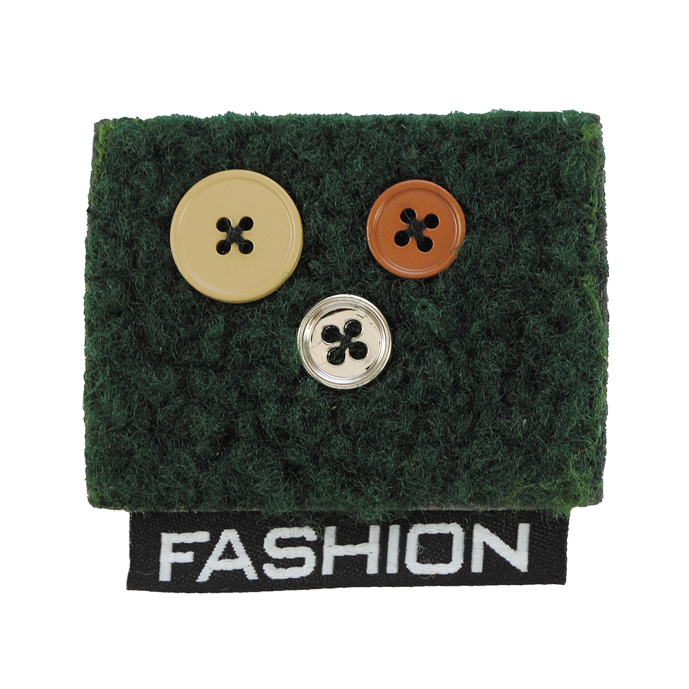 Нашивка махровая Fashion, 5.5*6см,  зеленый, черный, белый.  шт. Нашивка Махровая