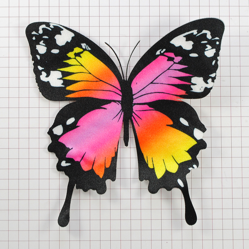 Аппликация клеевая тканевая Бабочка №4-8 10,0*10,3см атлас, шт. Аппликация клеевая