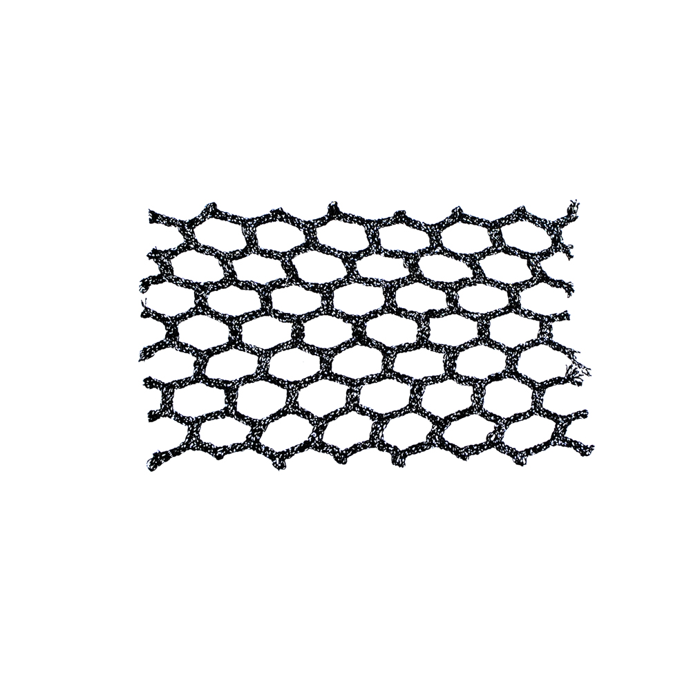 Тесьма Сеть крупная с люрексом, 5,2см, черный, ярд. Тесьма