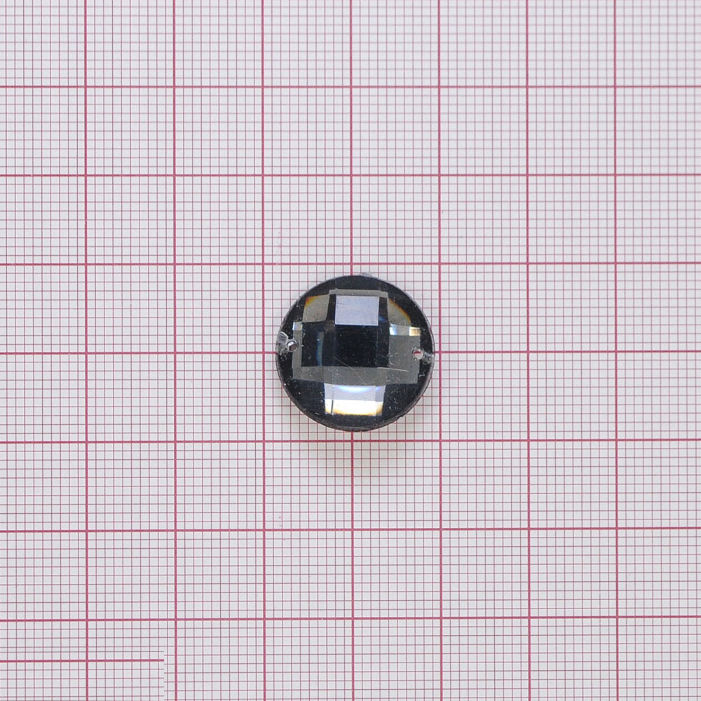 Стразы Д пришивн. круг 18мм темн-серый 20, 1тыс.шт. Стразы пришивные