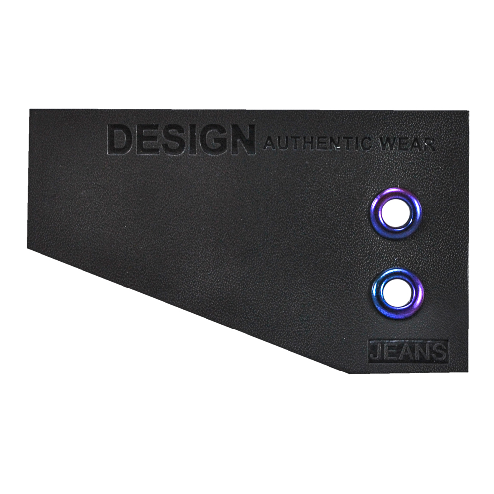Лейба кожзам c блочкой Design, 7.5*4.5см, черный, шт. Лейба Кожзам