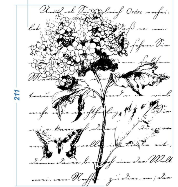 Аппликация композит, Гортензия, 17*21,1см, термотрансфер DTF, SS10 24217, шт. Аппликация композит