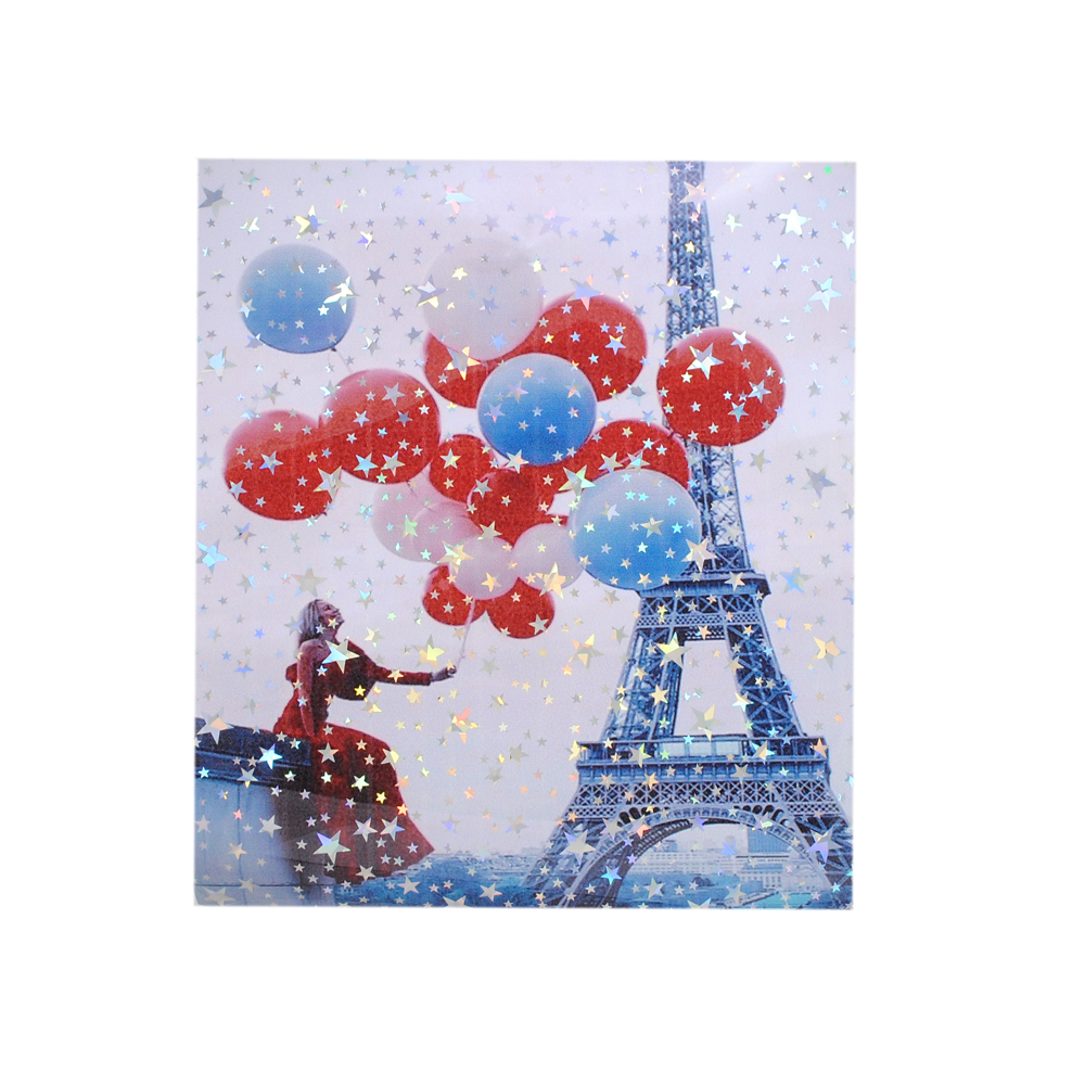 Аппликация клеенка пришивная Эйфелева башня и воздушные шары, 19,5*22,5см, красный, серый, черный, голубой, шт. Аппликации Пришивные Резина, Силикон