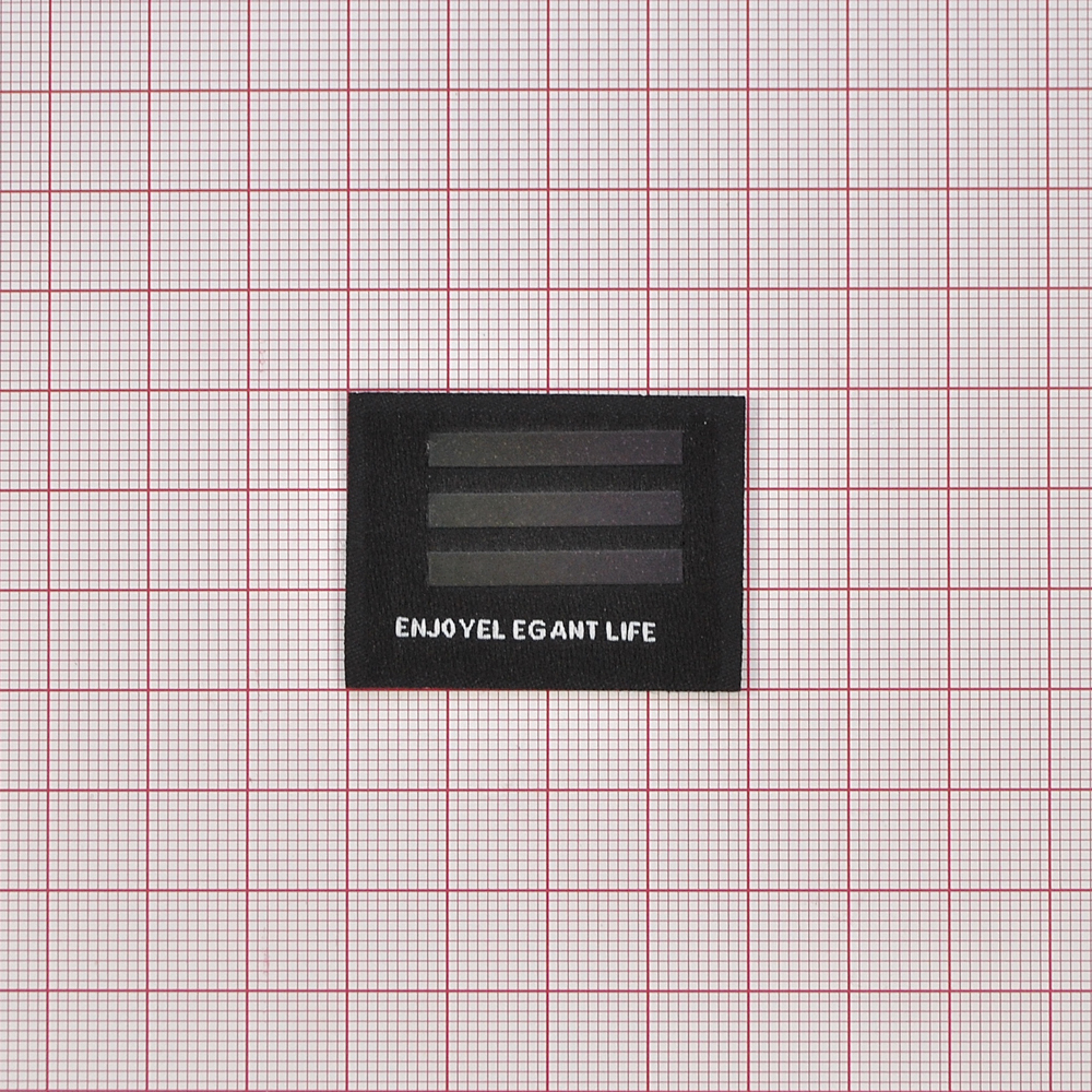 Лейба тканевая со светоотражающим лого  ТРИ ПОЛОСЫ, 3*4см, черный, белый, радуга, шт. Лейба Ткань