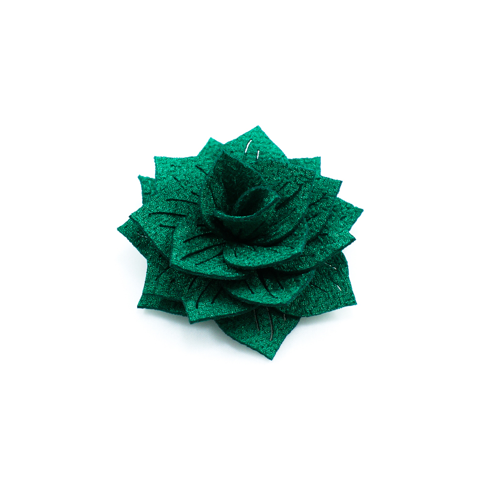 Аппликация декор Зеленый цветок 8см, зеленый. Аппликации Пришивные Обувные