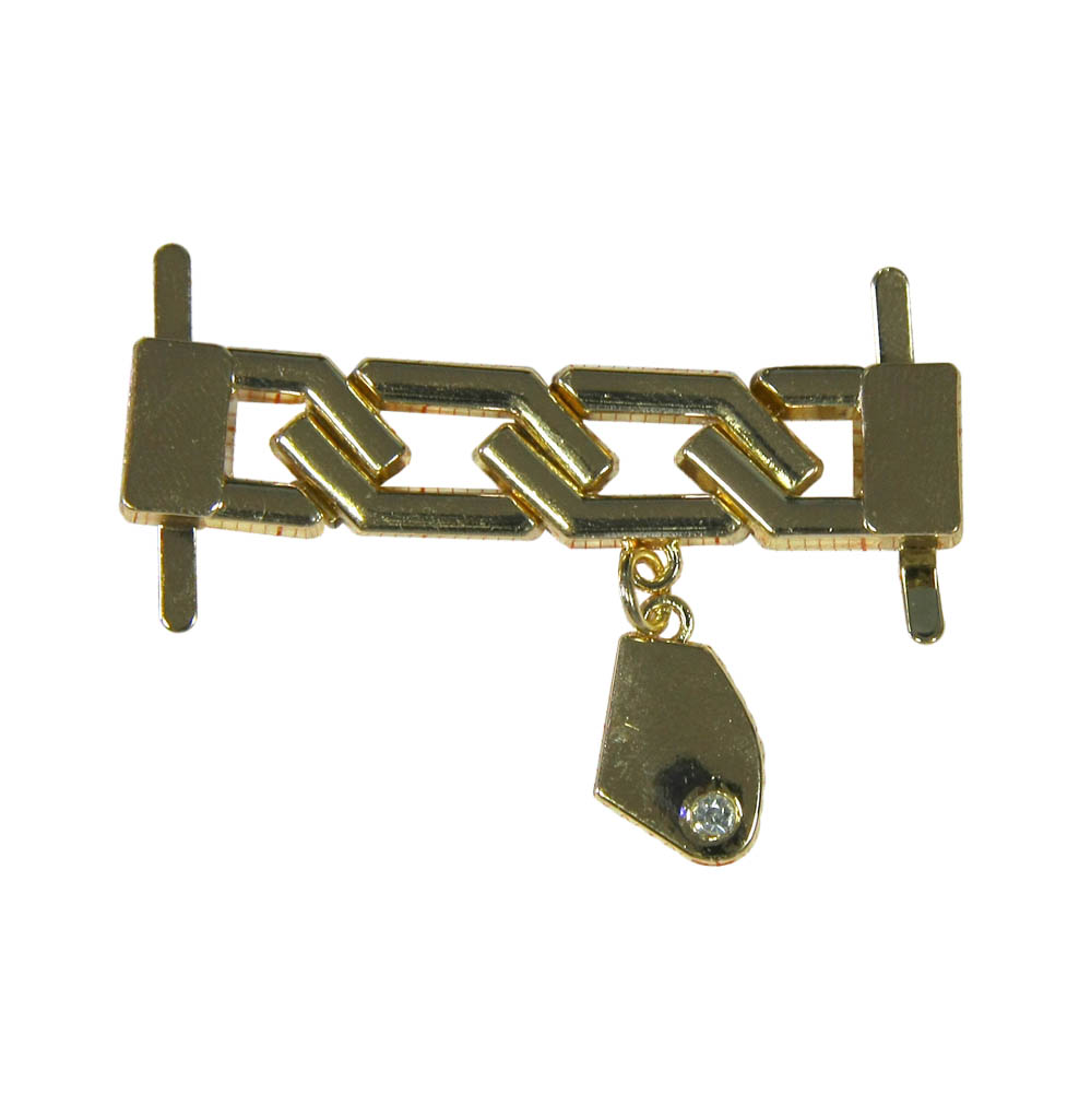 Краб металл Звенья с подвеской Правый 55*35 GOLD, белый камень. Крабы Металл Геометрия Декор