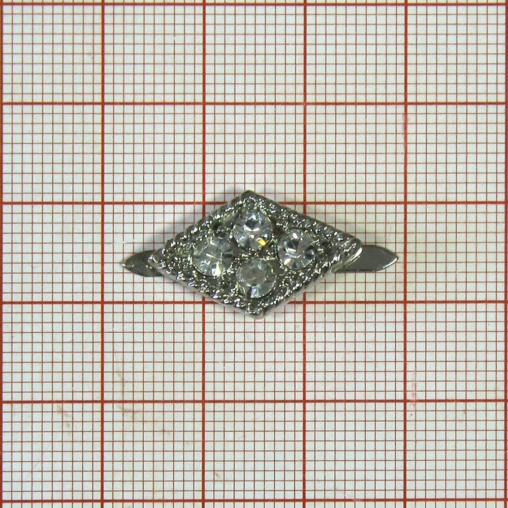 Краб металлА-122 (8793) NIKEL / ромб краб 4 камня. Крабы Металл Геометрия Декор