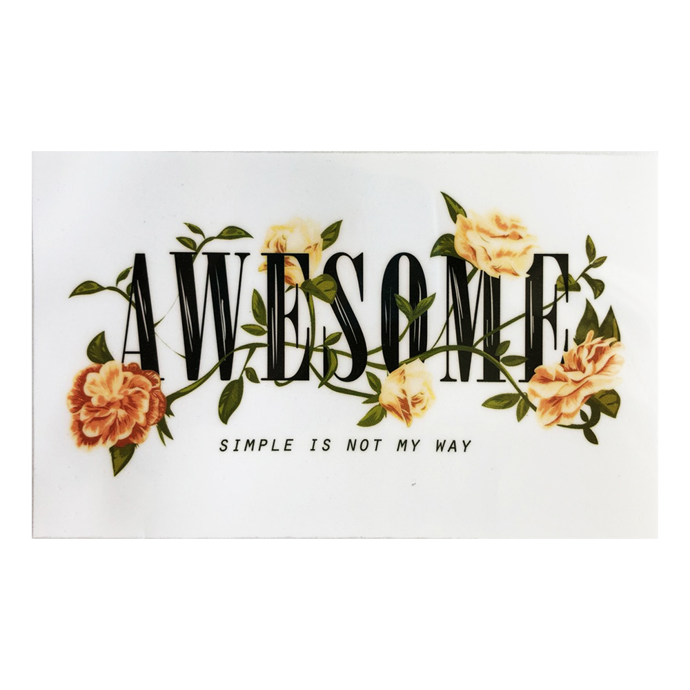 Термоаппликация №01-5 Awesome 7,5*12,5см, пудровые розы шт. Термопереводки Надписи