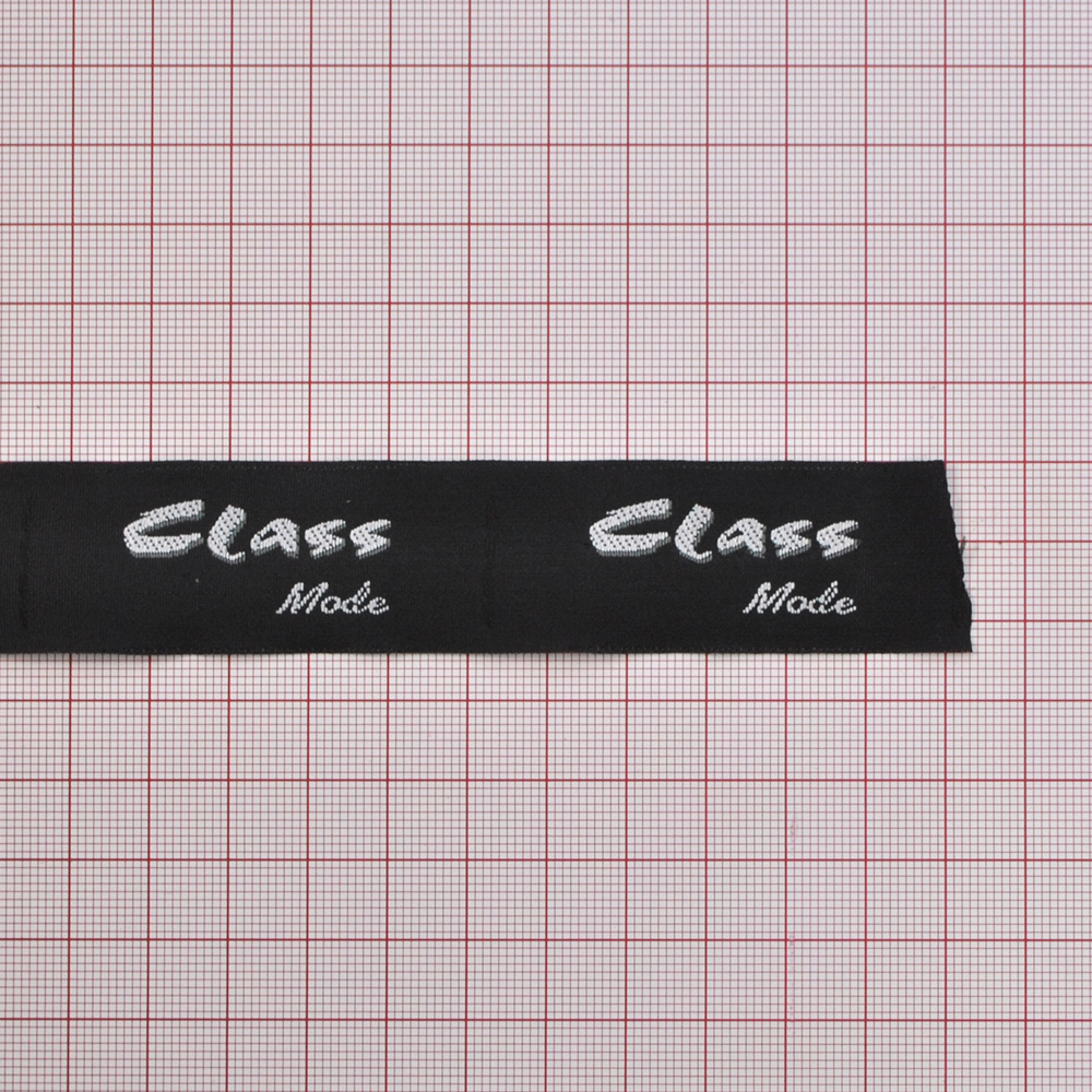 Этикетка тканевая вышитая Class Mode 2.5см. Вышивка / этикетка тканевая