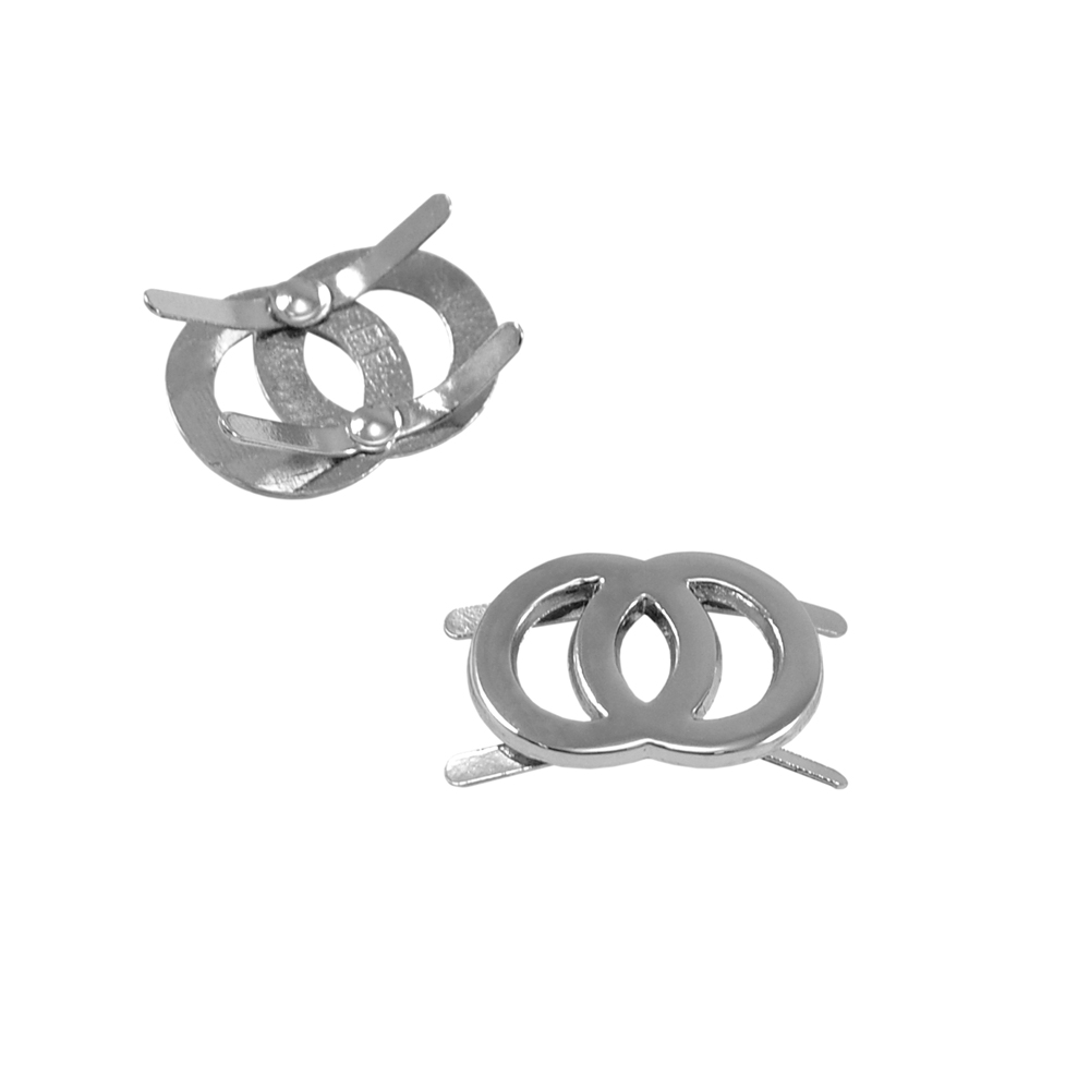 Краб металлический ОО 4689 свадебные кольца 20*16мм NIKEL, шт. Крабы Металл Геометрия