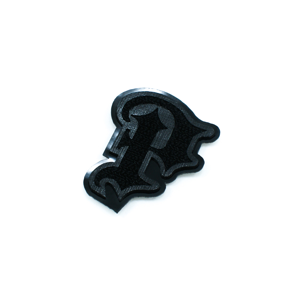 Лейба п/у Р и вышивка 6*8см черный, ворс. Лейба Кожзам