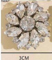 Украшение для пуговицы Цветок, камень белый. шт. Украшение для пуговицы