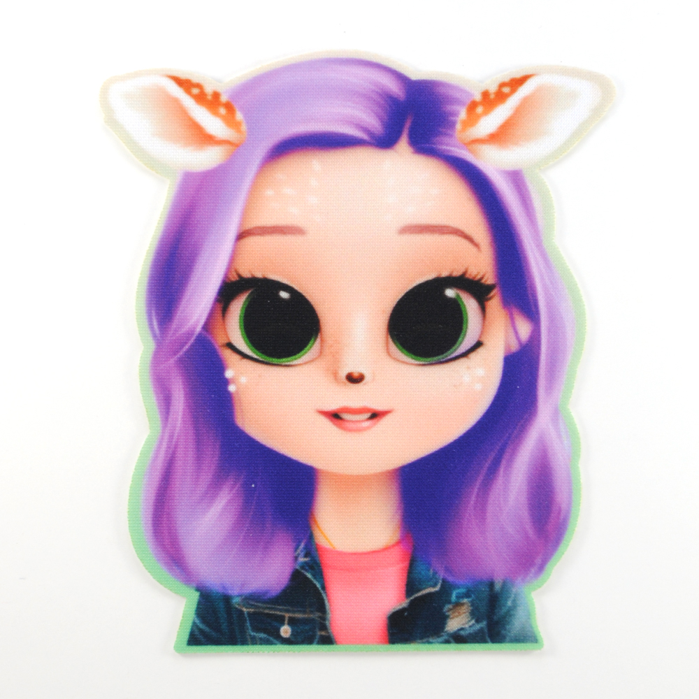 Аппликация клеевая Девочка-олененок, 12*9см, /дайвинг/, шт. Аппликация клеевая