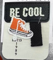 Шеврон пришивной Be cool, 6*7см, белый, оранжевый, черный, шт. Нашивка Ткань