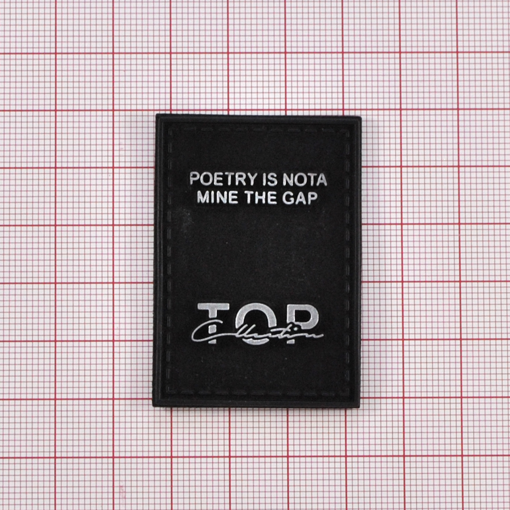 Лейба кожзам TOP, 3,5*5см, черный, серебро, шт. Лейба Кожзам