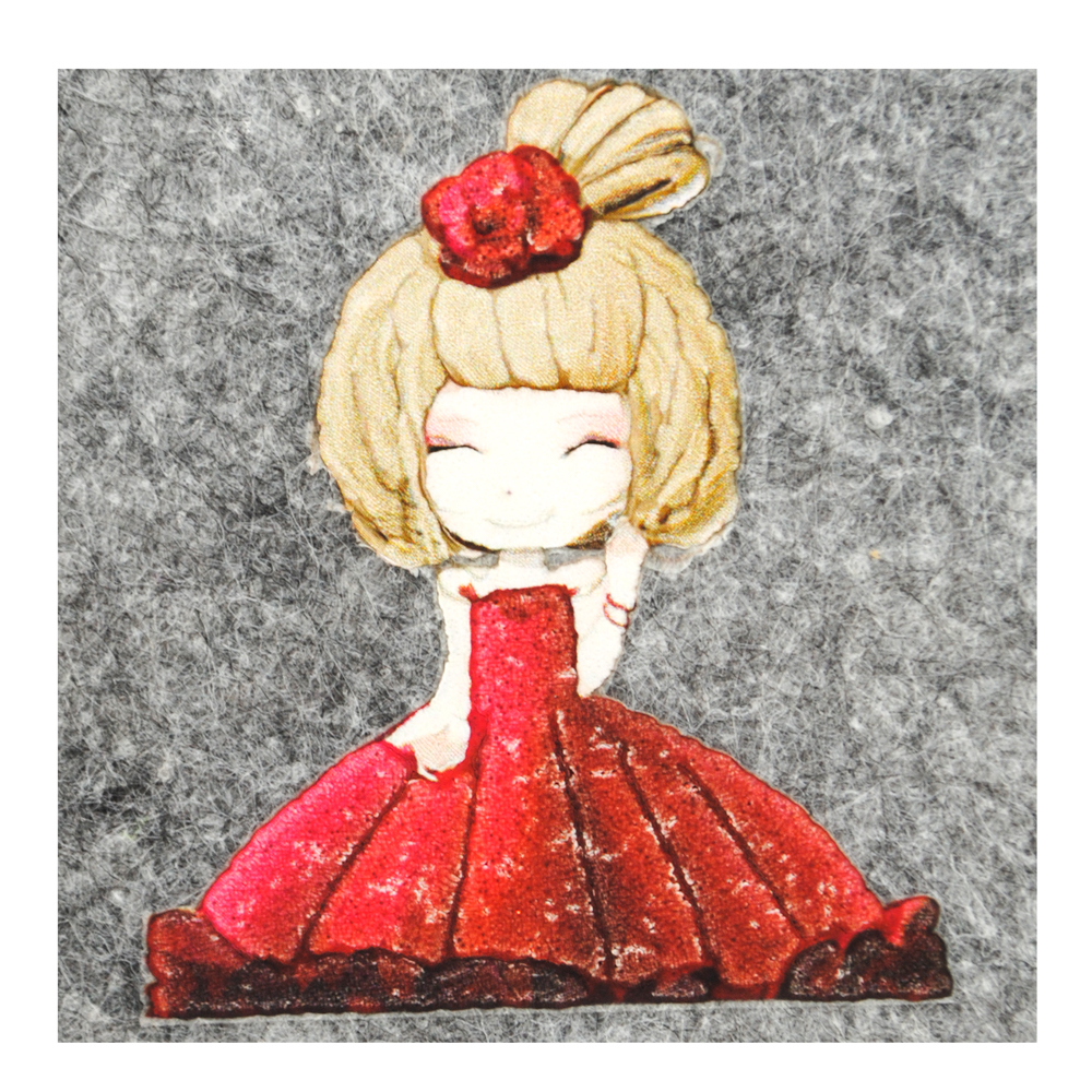 Термоаппликация Девочка роза маленькая 5,2*6см, красная, шт. Термоаппликации Накатанный рисунок