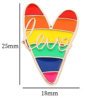 Брошь мет. love, 4.6*1.7см, цвета радуги, шт. Броши