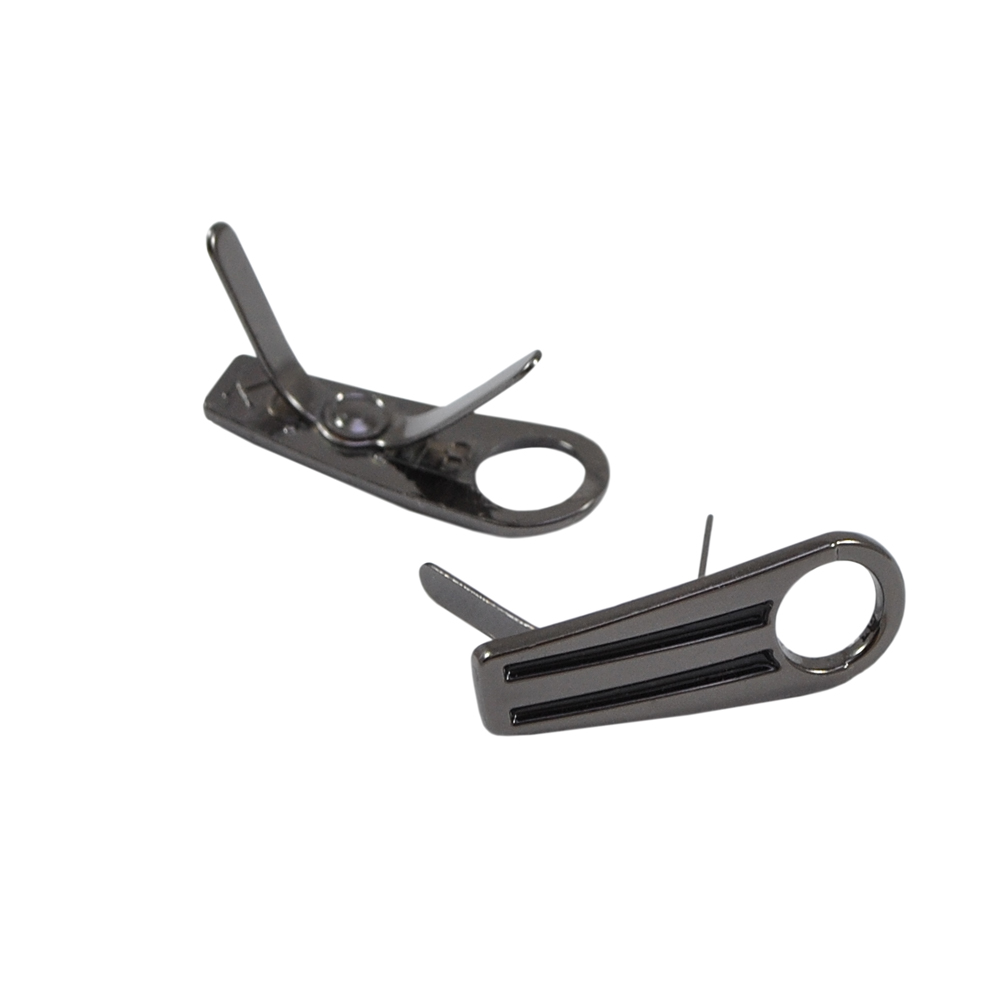 Краб металлический KG118 Монетница 22*9мм BN, черная эмаль, шт. Крабы Металл Геометрия