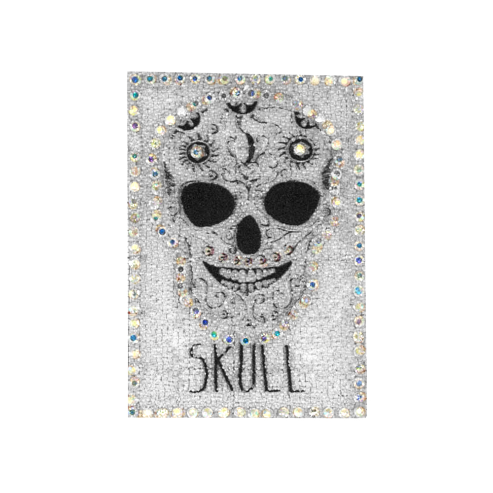 Аппликация клеевая стразы, стеклянная крошка Череп SKULL 4,3*6см прозрачный бисер, хамелеон камни, шт. Аппликации клеевые Стразы комб.