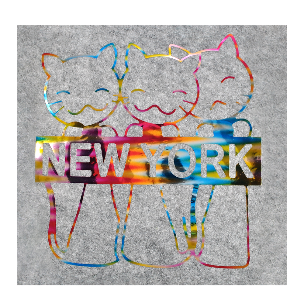 Термоаппликация Коты NEW YORK, 20*20,7см, голографический, шт. Термоаппликации Накатанный рисунок