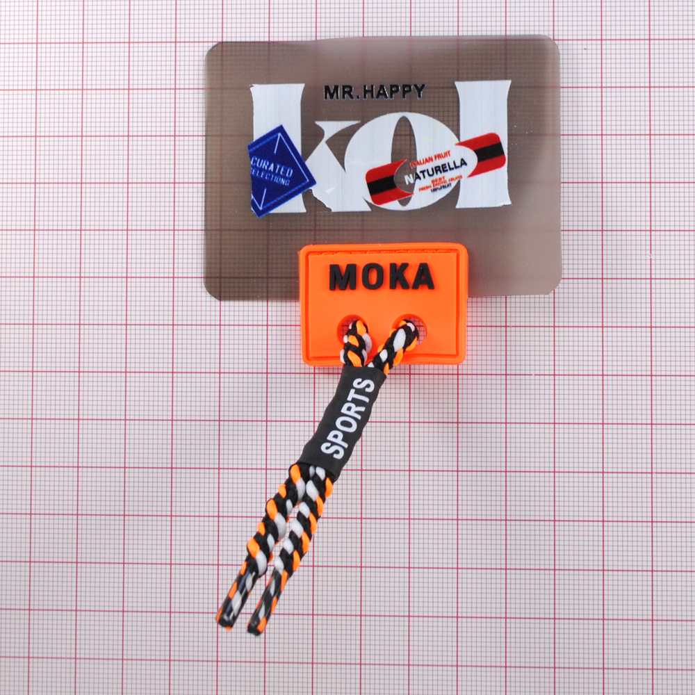 Лейба клеенка. шнур, MOKA KOL, 14*7,5см, син..оранж., сер., бел., прозрачный, красный, шт. Лейба Клеенка