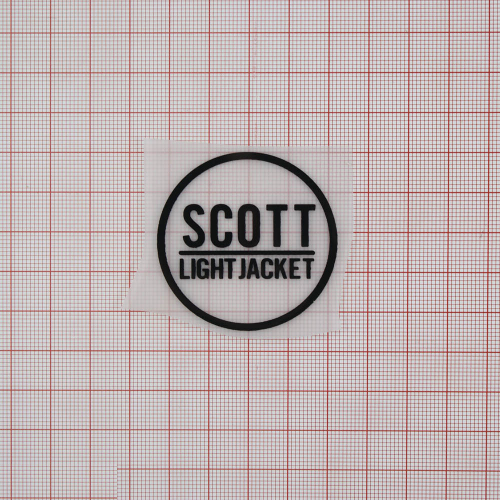 Термоаппликация резиновая прозрачная SCOTT 45мм круглая, черный рисунок, шт. Термопереводки Резиновые, Термопленка