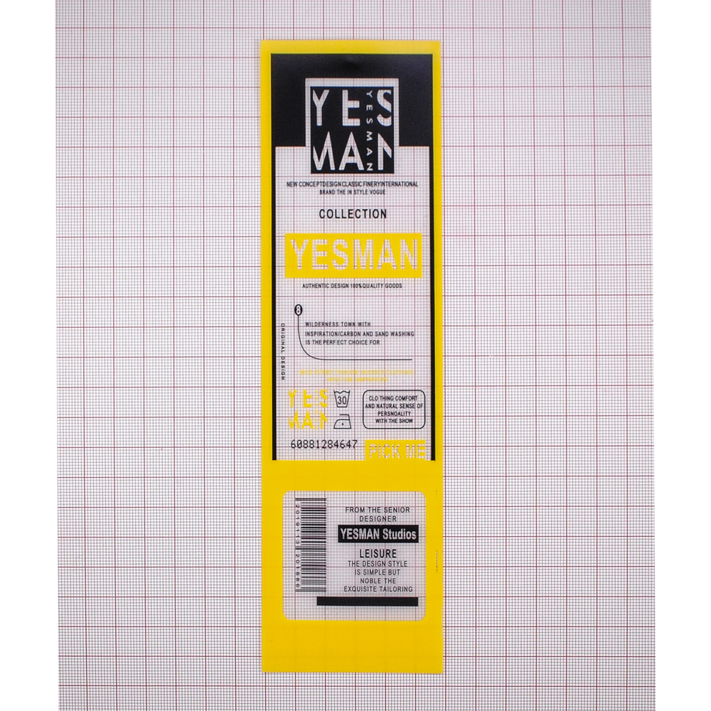Лейба клеенка YES MAN, 6*21см, черный, желтый, прозрачный, шт. Лейба Клеенка