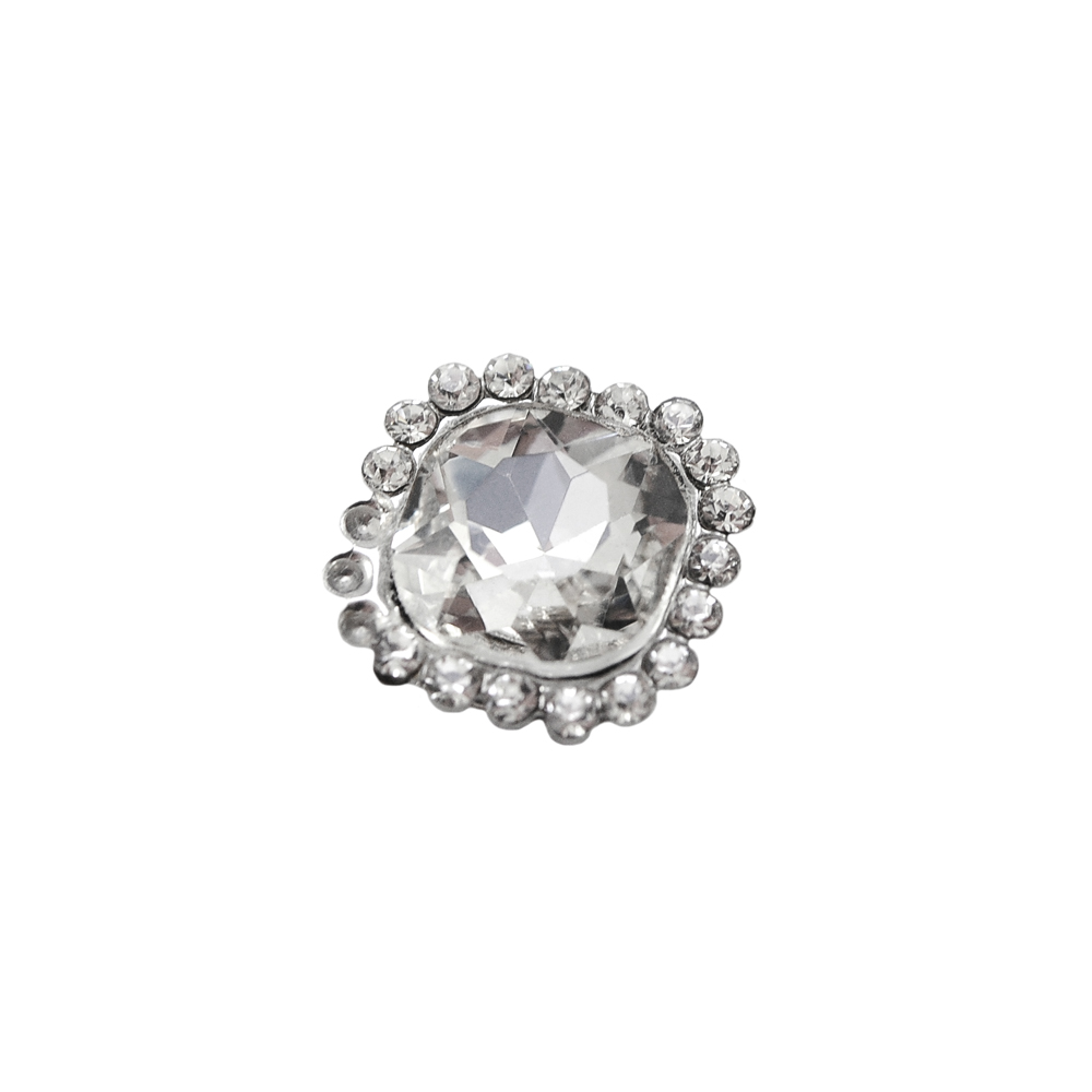 Стразы пришивные в металле, оправа из камней, круг, 1.5*1.5см, crystal, шт. Стразы пришивные в металле