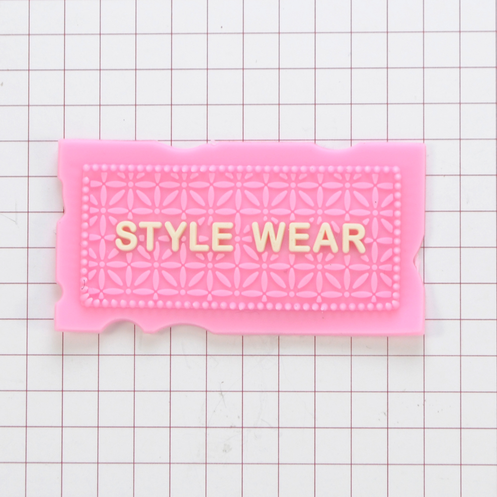 Лейба рез., Style Wear, розовый, 5,3*2,7см, шт.. Лейба Резина