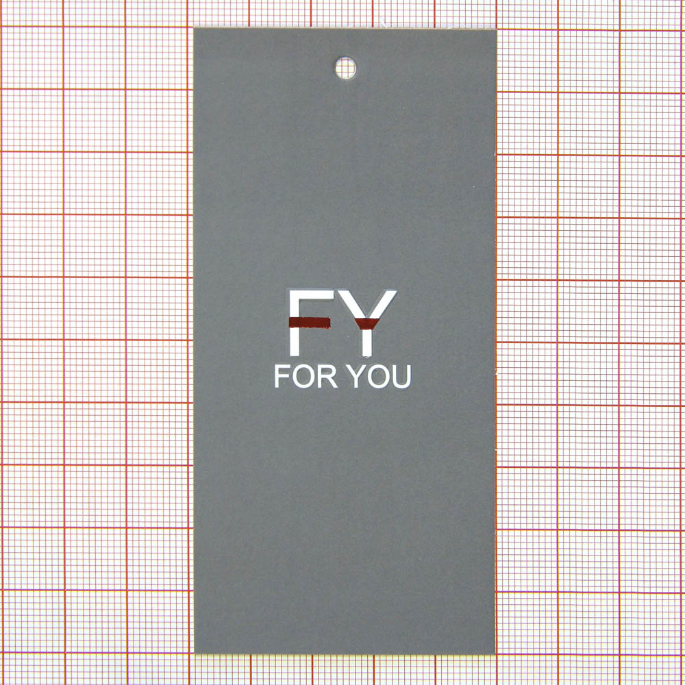 Этикетка бумажная FY For you, 50*100мм, тиснение и конгрев лого шт. Этикетка бумага