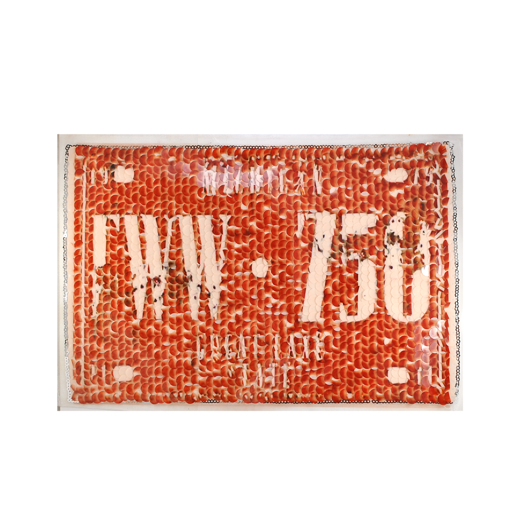 Аппликация пришивная пайетки WW-750 20*30см красно-белая, шт. Аппликации Пришивные Пайетки