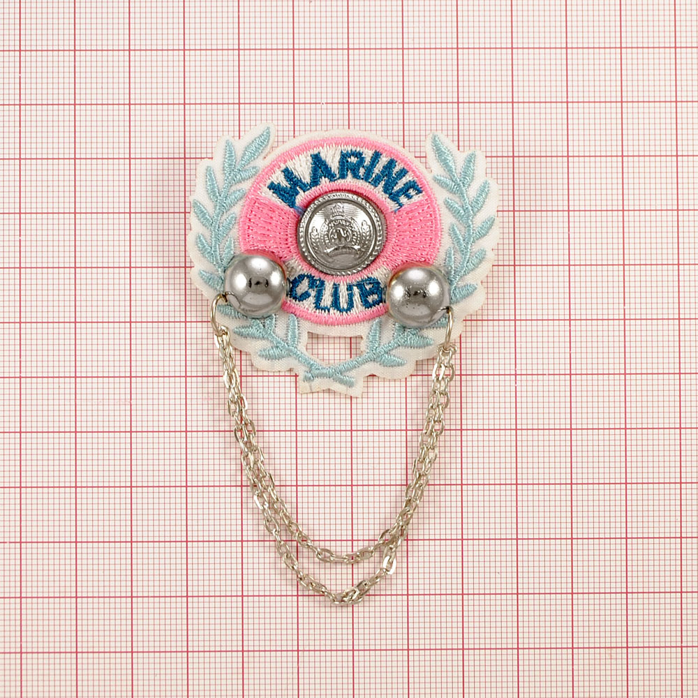 Брошь № 54 Marine Club розово-белая, шт. Броши