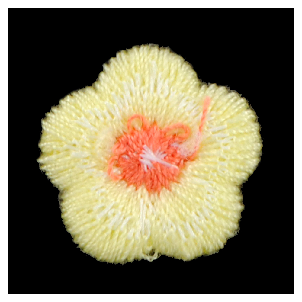 Аппликация тк. приш. дет. цветочек 1,8*1,8см, желт., оранж., шт. Аппликации Пришивные Кружевные Вязаные