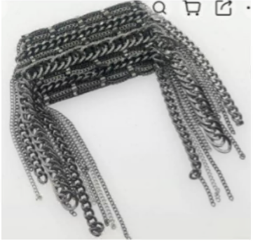 Воротник декор с цепочками, никель, черный, шт. Воротники