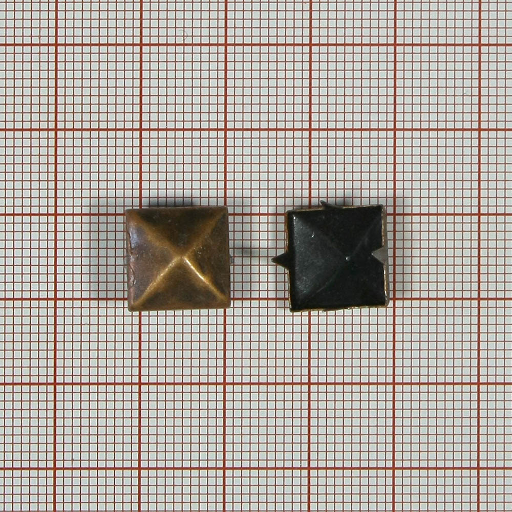 Краб металлический MS-19 квадратная пирамида 12*12мм MEDN / 1тыс.шт. Крабы Металл MS