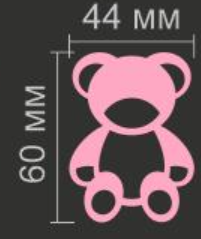 Аппликация, Мишка, 4,4*6см, плёнка 62401, лазер, шт. Термоаппликация плоттер/лазер