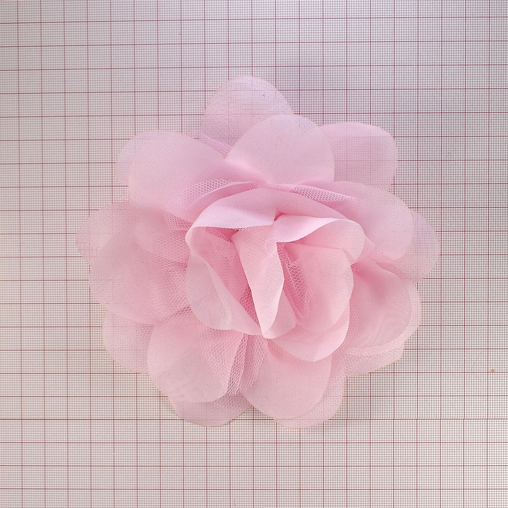 Шеврон Роза, 13см, розовый, шт. Аппликации Пришивные Цветы Банты