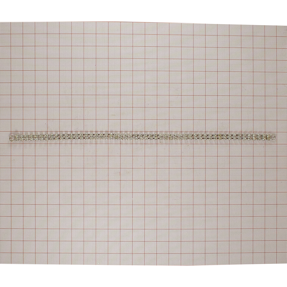 Украшение стеклянное.9224 NIKEL браслет 52 пары белых камней. Перетяжка металл со стразами