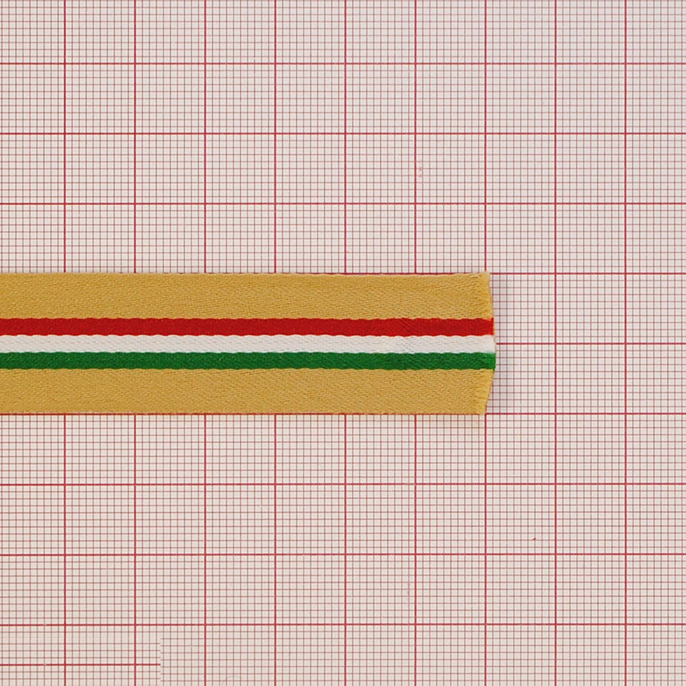 Тесьма тканевая пришивная 2см, бежевый, красный, белый, зеленый, 50 ярд. Тесьма