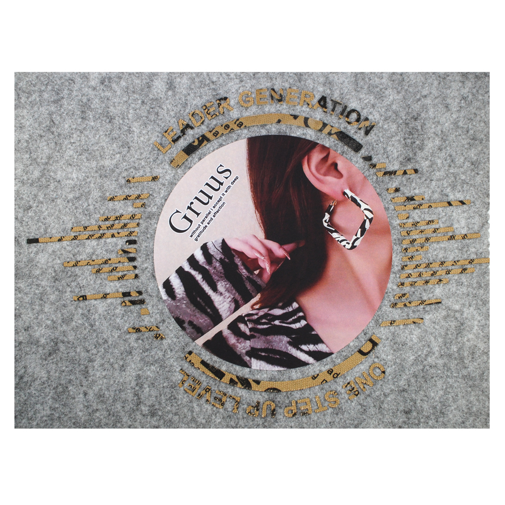 Термоаппликация Gruus, 27,5*18см, черный, коричневый, белый, шт. Термопереводки Резиновые, Термопленка