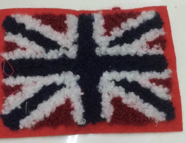 Нашивка махровая Британия флаг 88*65мм красная, черно-белая, шт. Нашивка Махровая