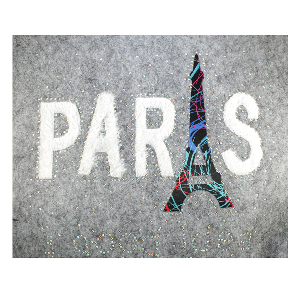 Аппликация клеевая мех Paris с Эйфелевой башней 22*26см цветная, шт. Аппликации клеевые Ткань, Кружево